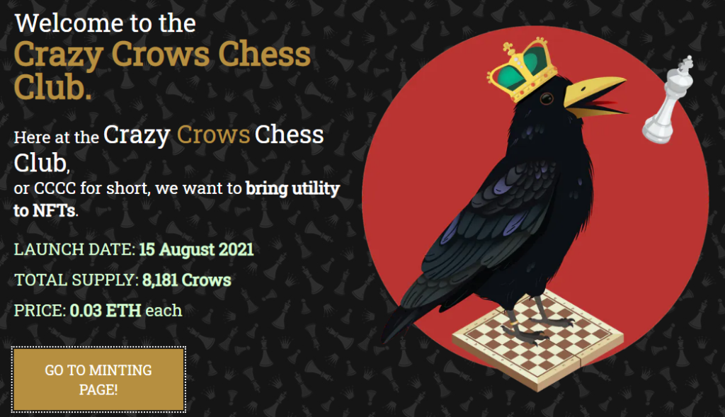 Что такое NFT проект шахматный клуб Crazy Crows?