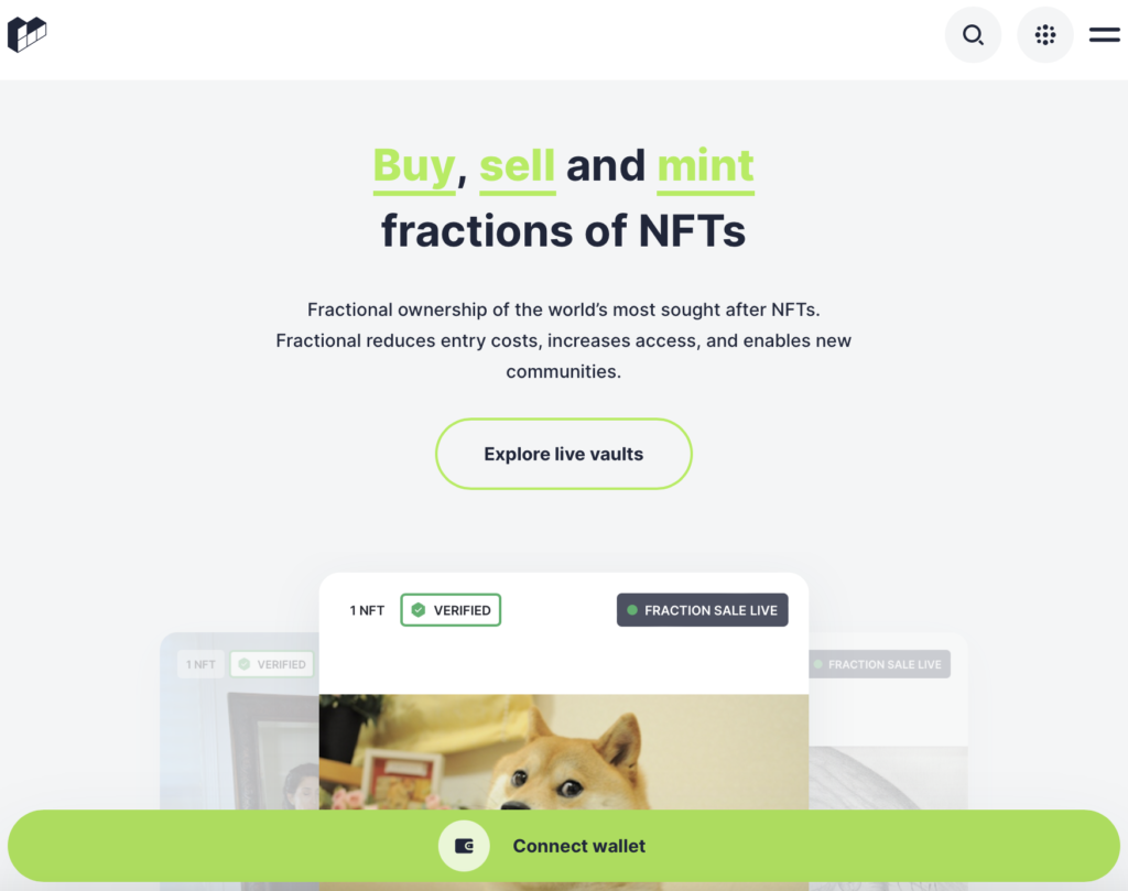 Fractional.art - это платформа NFT, которая позволяет покупать дробные акции в NFT-художестве